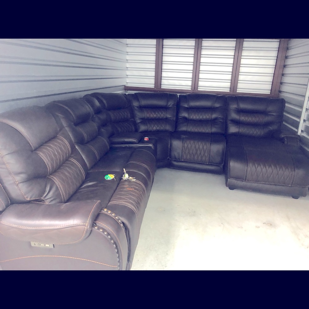 Sectional has 3 Reclining seats, 2 Charging Ports